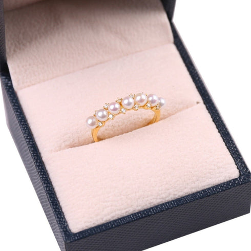 Garland Pearl Zirconia Ring - 18K Gold Vermeil